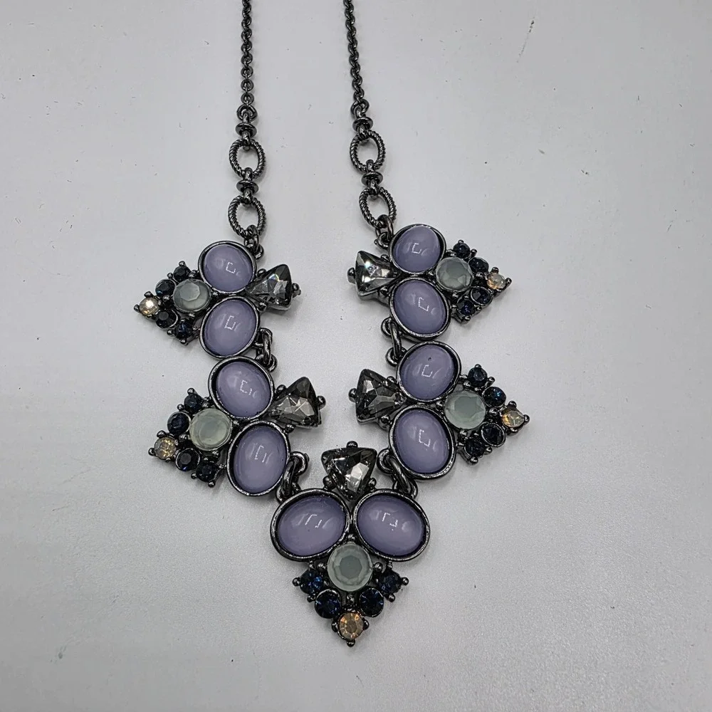 The Limited Womens Silver Tone Chain With Purple Stone Beads Pendant Fashion 19